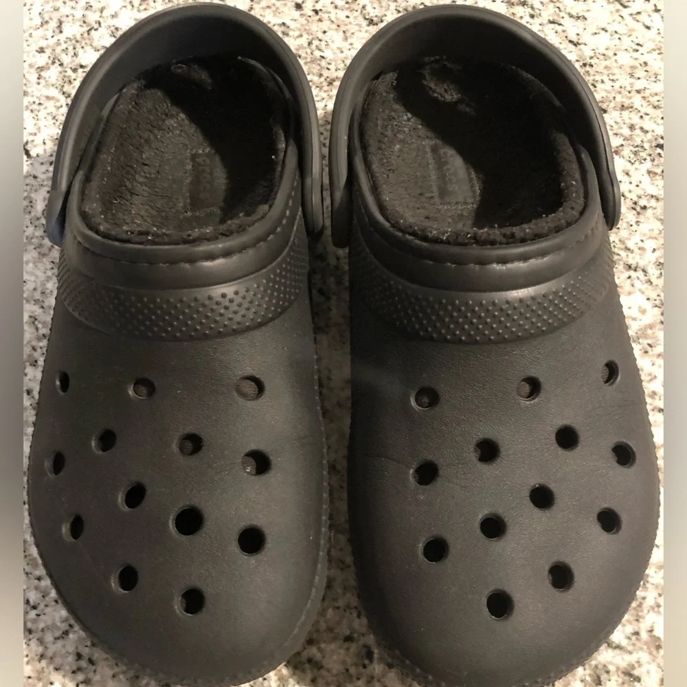 Crocs Classic Lined Clogs Unisex Black Size 10 Women Size 8 Men - Picture 5 of 16